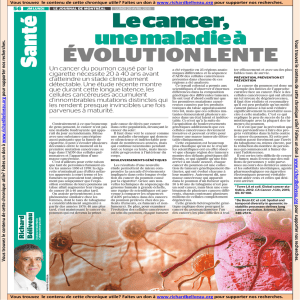 2015-04-20 Le cancer, une maladie à évolution lente