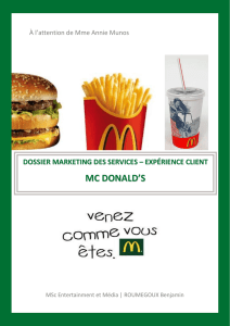 Analyse terrain marketing des services – McDonald`s - UL2011-2012