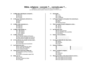 Bible, religions : connais ?… connais pas