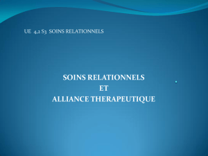 soins relationnels et alliance therapeutique