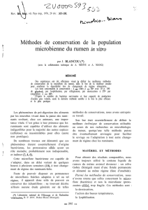 Méthodes de conservation de la population microbienne du rumen