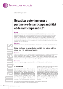 Hépatites auto-immunes : pertinence des anticorps anti