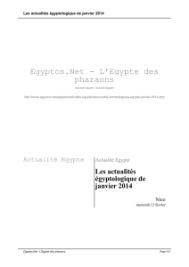 Les actualités égyptologique de janvier 2014
