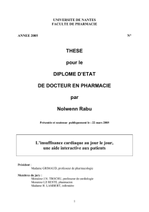THESE pour le DIPLOME D`ETAT DE DOCTEUR EN PHARMACIE