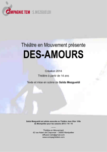 Des-amours création TEM 2014 - Ministère de la Culture et de la