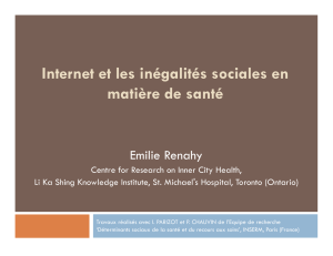 Internet et les inégalités sociales en matière de santé