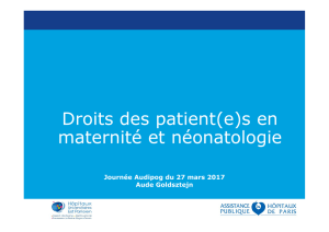 Droits des patients en maternité et néonatalogie