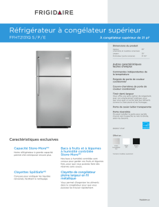 Réfrigérateur à congélateur supérieur