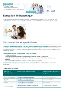 Education Thérapeutique | Portail ProInfosCancer