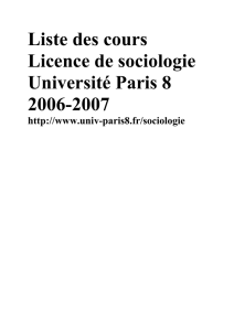Licence de sociologie : description des cours