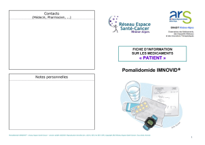pomalidomide IMNOVID Fiche patient 2015-10