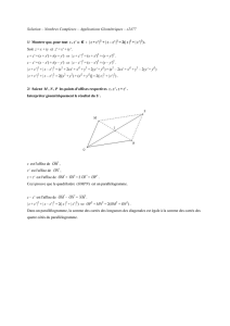 Solution – Nombres Complexes – Applications Géométriques