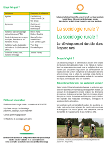 La sociologie rurale - SGA