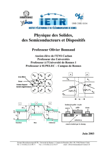 Physique des Solides, des Semiconducteurs et Dispositifs
