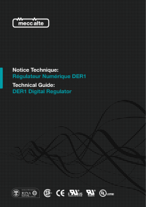 Régulateur Numérique DER1 Technical Guide
