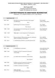 30-31 mars 2017 Faculté de médecine de Rouen Amphi 100