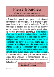Pierre Bourdieu une science qui derange