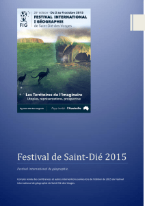 Festival de Saint-Dié 2015 - Lettres Histoire Géographie