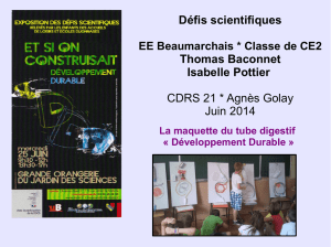 Défis scientifiques Thomas Baconnet Isabelle Pottier CDRS 21
