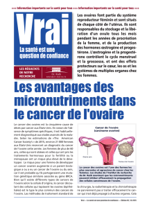 Les avantages des micronutriments dans le cancer de l`ovaire