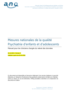 Mesures nationales de la qualité Psychiatrie d`enfants et d