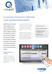 Le service Cloud pour optimiser votre questionnaire patient