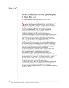 Immunodépression : les lymphocytes à fleur de peau