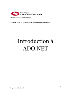 Introduction à ADO.NET