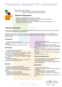 Programme formation MapInfo initiation