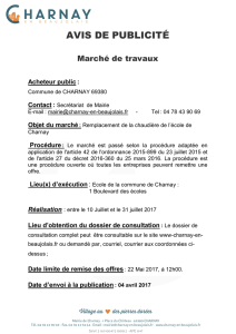 avis de publicité - Mairie de Charnay en Beaujolais