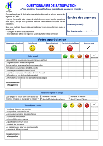 Questionnaire de satisfaction_Service des Urgences