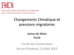 Population, Changements Climatique et pressions migratoires