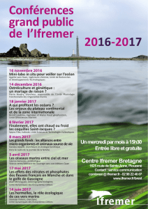 Conférences grand public de l`Ifremer 2016-2017