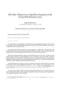 RFC 5656 : Elliptic-Curve Algorithm Integration in the Secure Shell