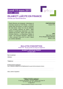 Islam et Laïcité en France, Présentation et bulletin d`inscription