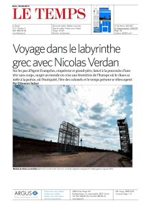 Voyage dans le labyrinthe grec avec Nicolas Verdan