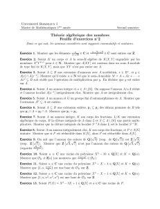 Feuille n o 2 - Institut de Mathématiques de Bordeaux
