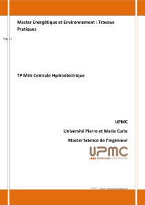 TP Mini Centrale Hydraulique - Plateforme Théorème de l`Université