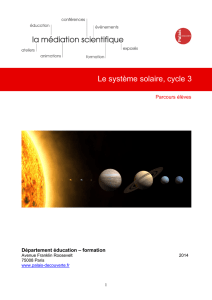 Le système solaire, cycle 3