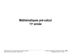 Mathématiques pré-calcul – 11e année