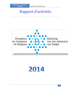 Rapport d`activités - Fondation du Judaïsme de Belgique