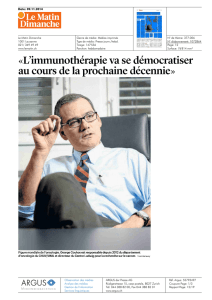 L`immunothérapie va se démocratiser