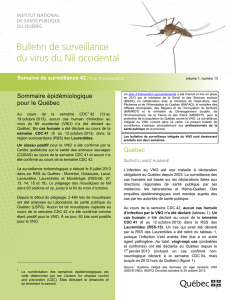 Bulletin de surveillance du virus du Nil occidental