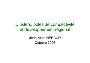 Clusters, pôles de compétitivité et développement régional