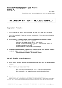 inclusion patient - mode d` emploi