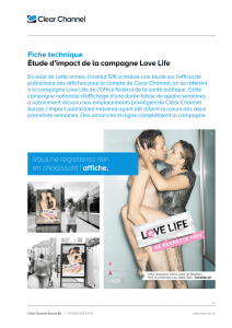 Fiche technique Étude d`impact de la campagne Love Life Vous ne