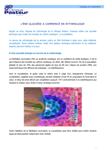 Communiqué sur la Cryoablation à Pasteur