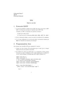 TP2 1 Protocole SMTP 2 Programmation Java