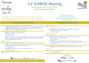 1st SUNRiSE Meeting - Institute of Biology Valrose