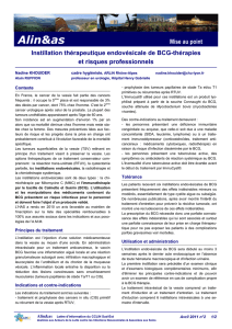 Instillation thérapeutique endovésicale de BCG - CClin Sud-Est